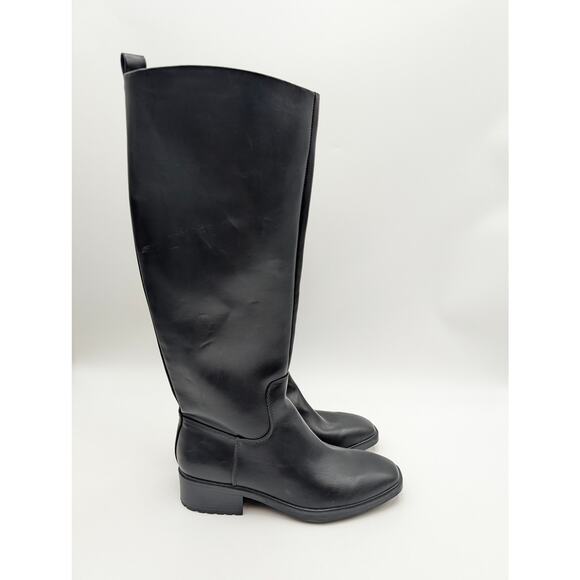 Nine West Barile Knee High Boots Square Toe Women's Black Size US6.5 EU37 - Picture 3 of 13